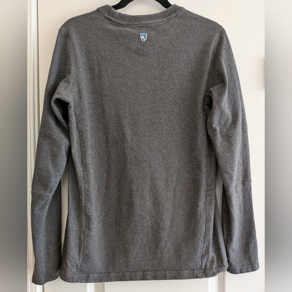 Kuhl Ace Pullover Charcoal Gray Organic Cotton Crewneck Long Sleeve Men's Size S - Picture 11 of 16